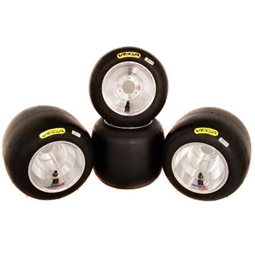 Vega MCS Yellow Thin Tires & VanK Wheel Set - Mounted